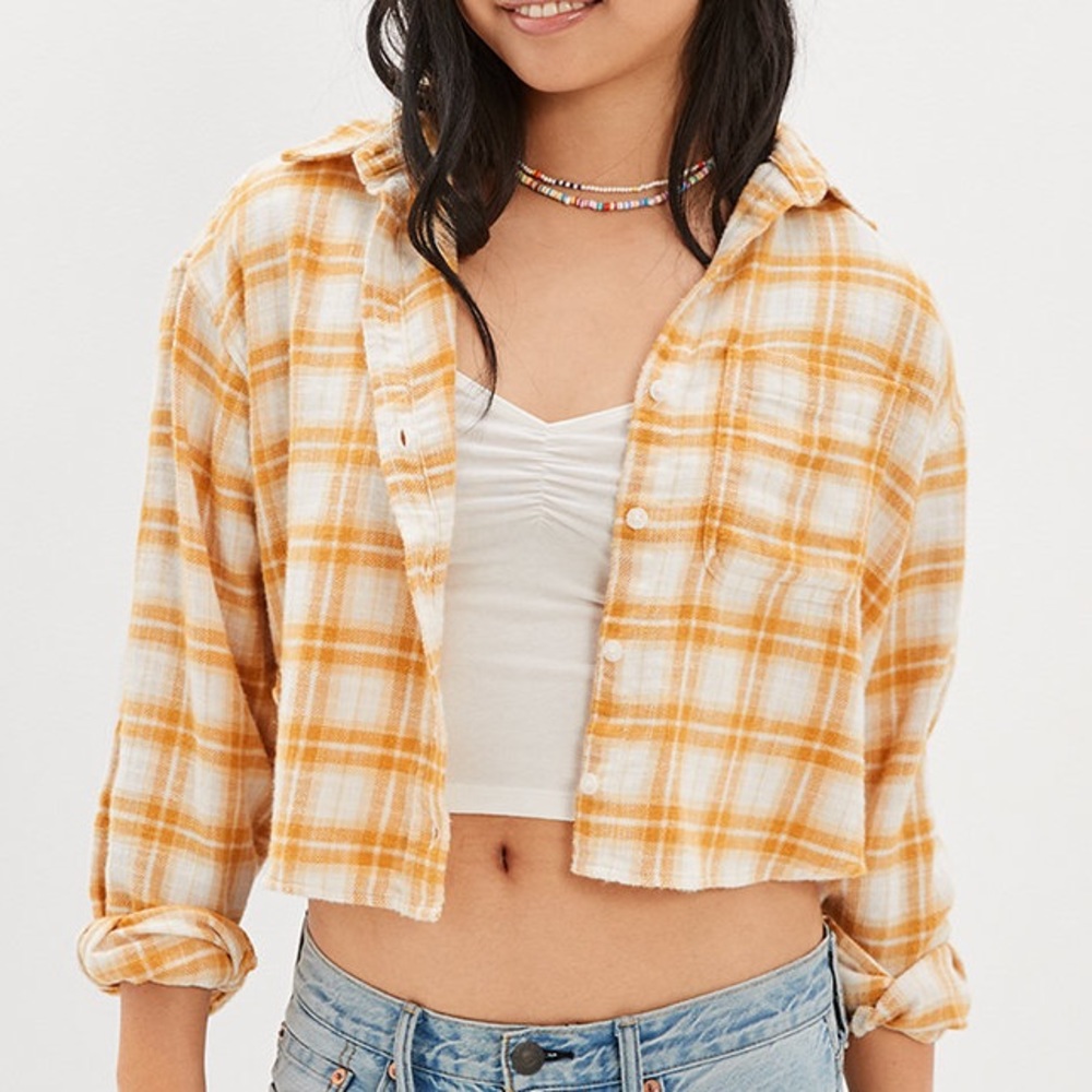 NEW American Eagle Cropped Flannel